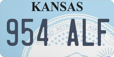 KS license plate 954ALF