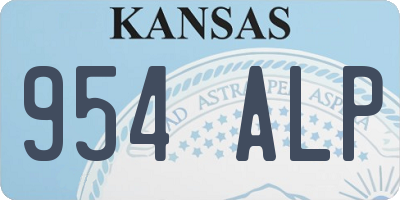 KS license plate 954ALP