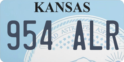 KS license plate 954ALR