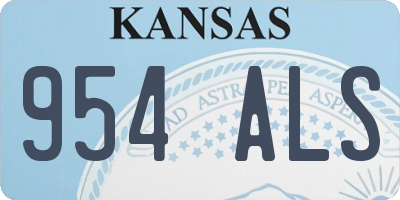 KS license plate 954ALS