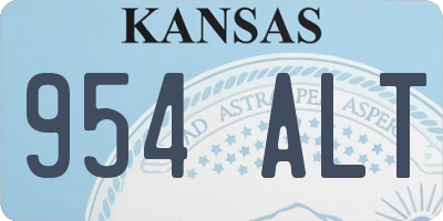 KS license plate 954ALT