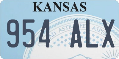 KS license plate 954ALX