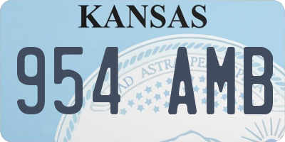 KS license plate 954AMB