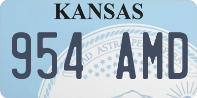 KS license plate 954AMD