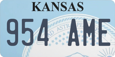 KS license plate 954AME