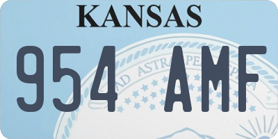 KS license plate 954AMF