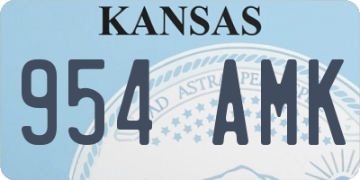 KS license plate 954AMK