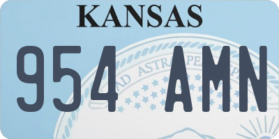 KS license plate 954AMN