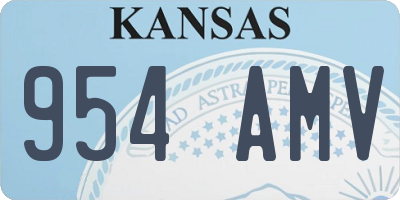 KS license plate 954AMV