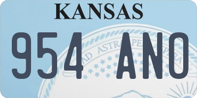 KS license plate 954ANO