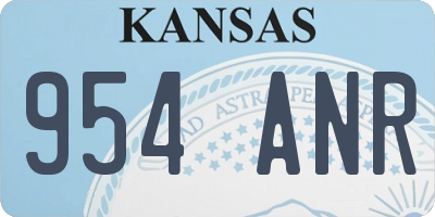 KS license plate 954ANR