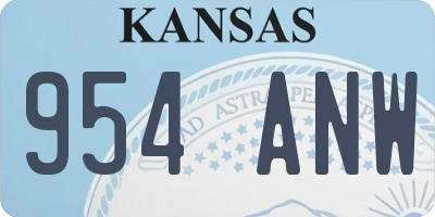 KS license plate 954ANW