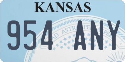 KS license plate 954ANY