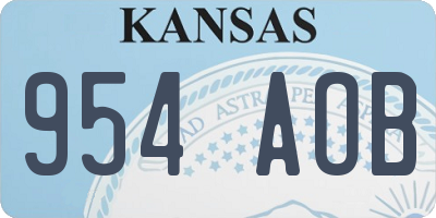 KS license plate 954AOB