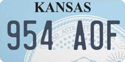 KS license plate 954AOF
