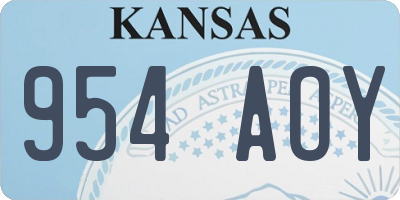 KS license plate 954AOY