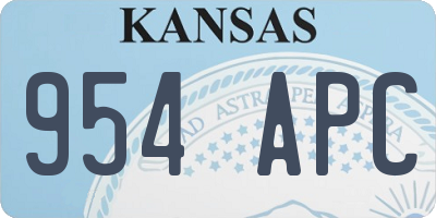 KS license plate 954APC