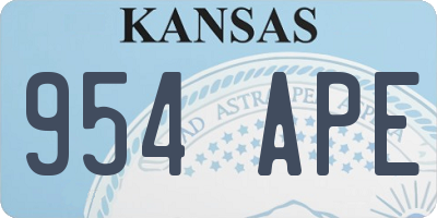 KS license plate 954APE