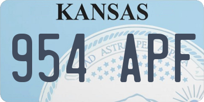 KS license plate 954APF