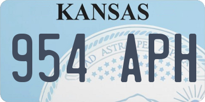 KS license plate 954APH