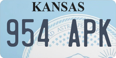 KS license plate 954APK