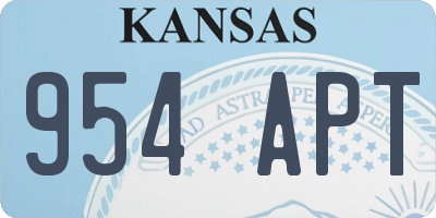 KS license plate 954APT