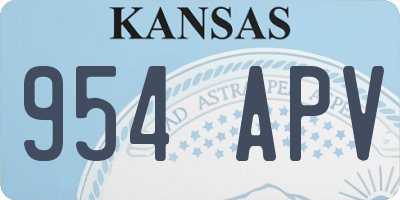 KS license plate 954APV