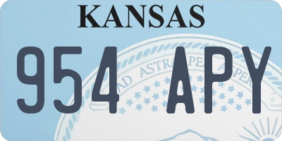 KS license plate 954APY