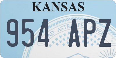 KS license plate 954APZ