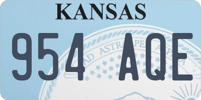 KS license plate 954AQE