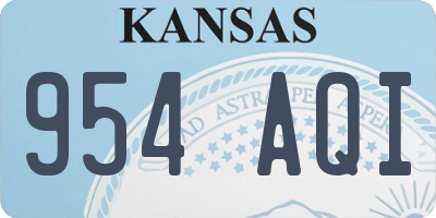 KS license plate 954AQI