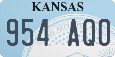KS license plate 954AQO