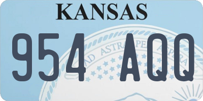 KS license plate 954AQQ