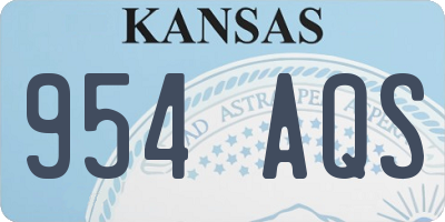 KS license plate 954AQS