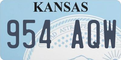 KS license plate 954AQW