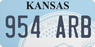 KS license plate 954ARB