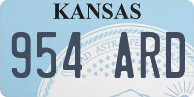 KS license plate 954ARD