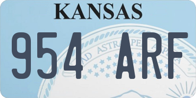 KS license plate 954ARF