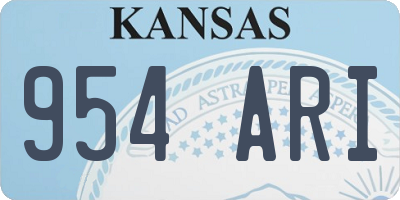 KS license plate 954ARI