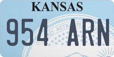 KS license plate 954ARN