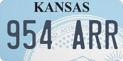 KS license plate 954ARR