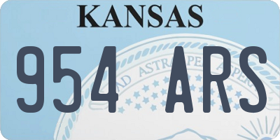 KS license plate 954ARS