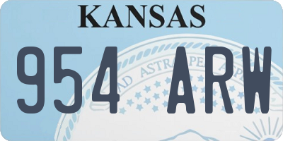 KS license plate 954ARW