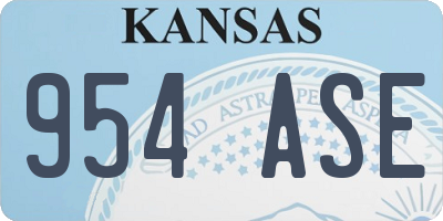 KS license plate 954ASE
