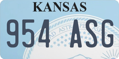 KS license plate 954ASG