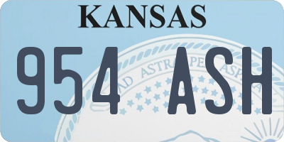 KS license plate 954ASH