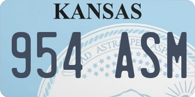 KS license plate 954ASM
