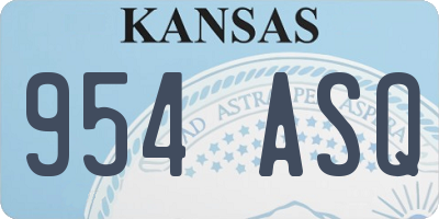 KS license plate 954ASQ