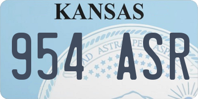 KS license plate 954ASR