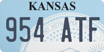 KS license plate 954ATF